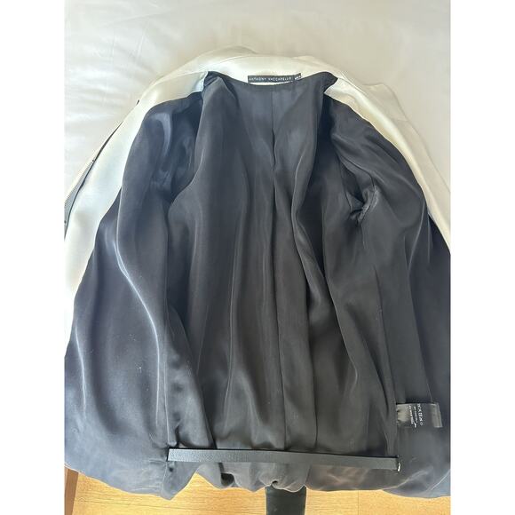 Anthony Vaccarello Hardcore Spike White Midi Coat size FR 36 Black Leather Belt - Picture 6 of 16